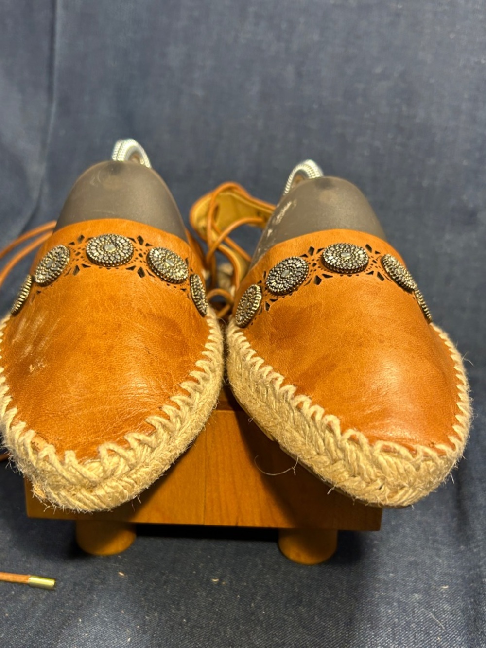 NWOT Belle by Sigerson Morrison leather flat espadrilles 5 - Picture 4 of 11